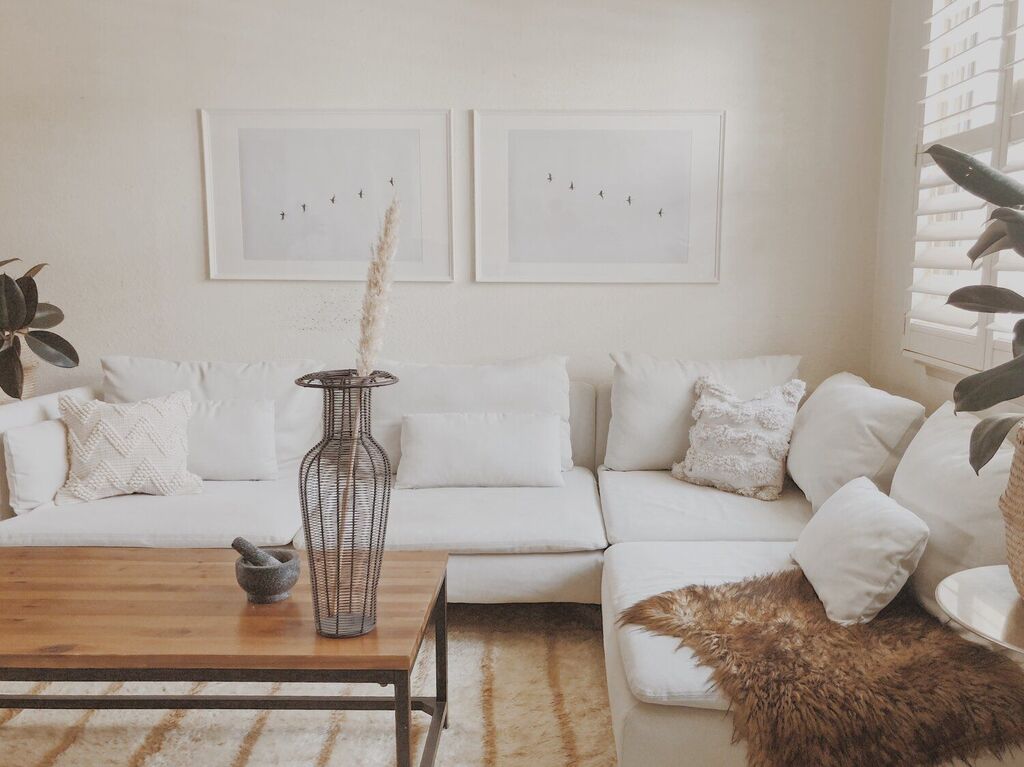 white small living room