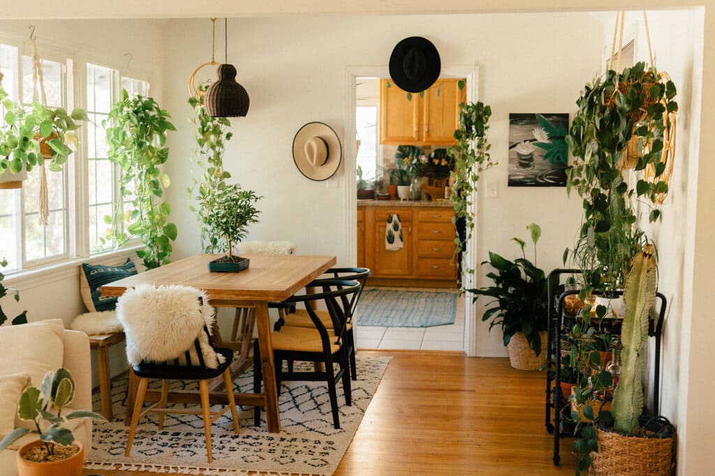 Greenery-Filled Dining Room