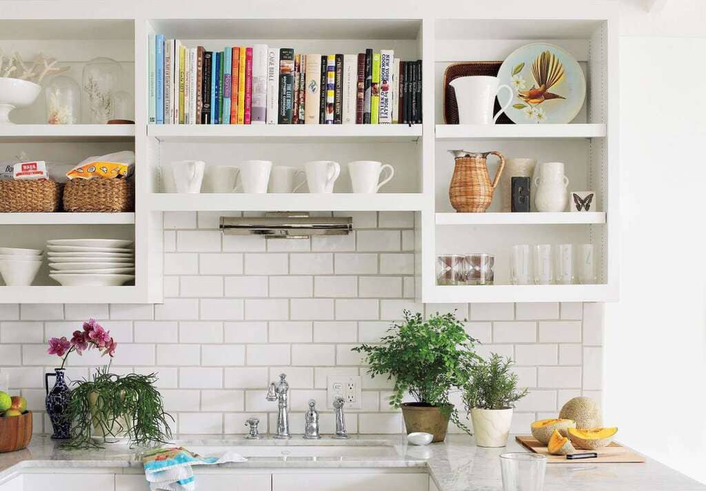 Kitchen with Above Sink Shelves