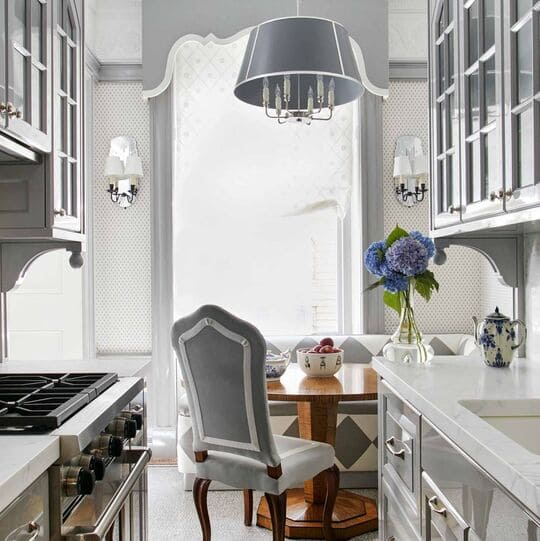 White and Grey Coloured Kitchen