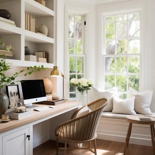 Home office bay window ideas