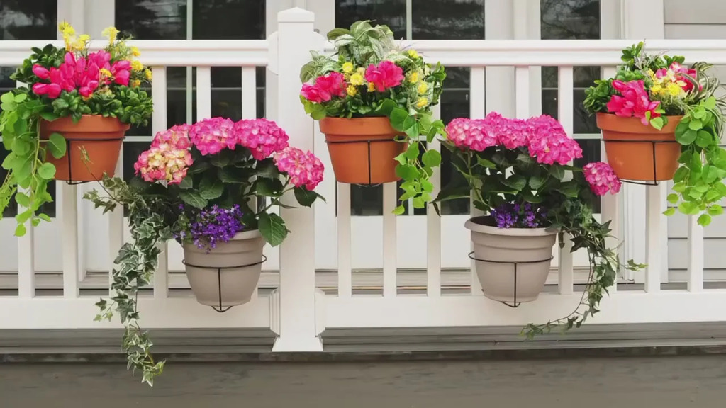 Hooked Pots on Railings