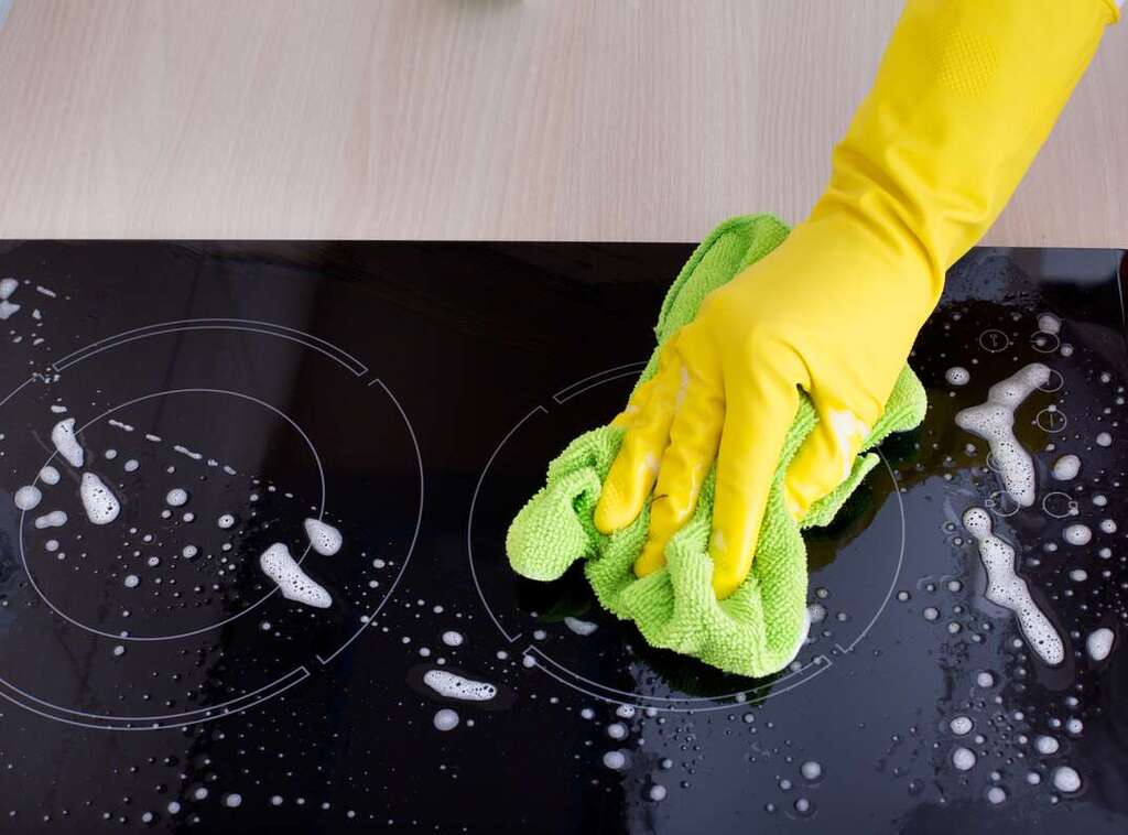 Materials for cleaning glass stove top