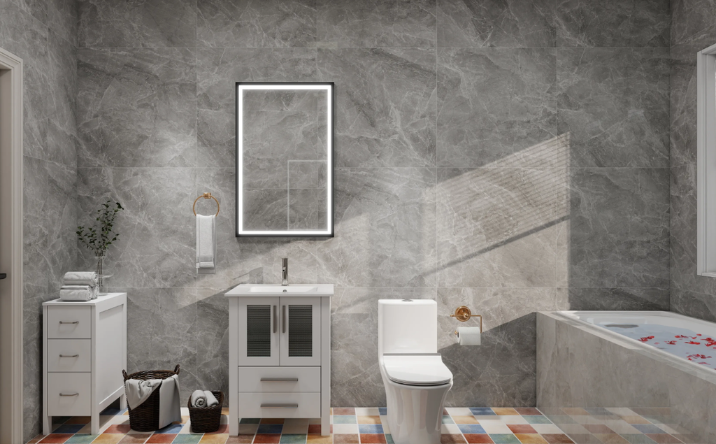 Fishbone Pattern Gray Tiles